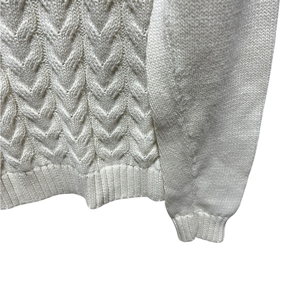 Land's End Womens Size M Cream CableKnit Cozy Sweater - Picture 2 of 6